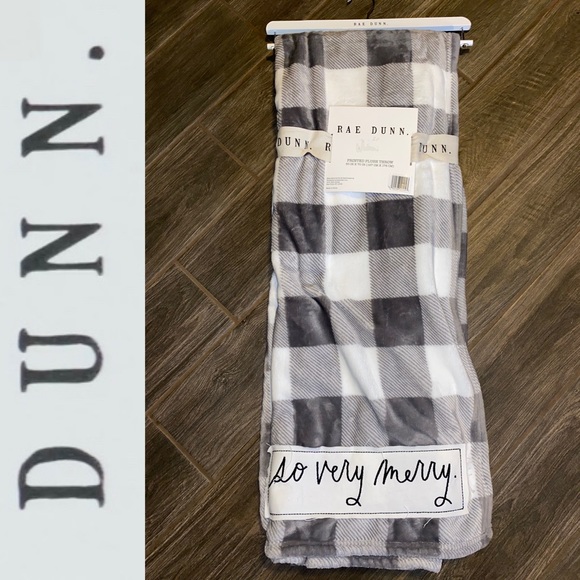 Rae Dunn Other - NWT Rae Dunn Buffalo Plaid SO VERY MERRY Throw